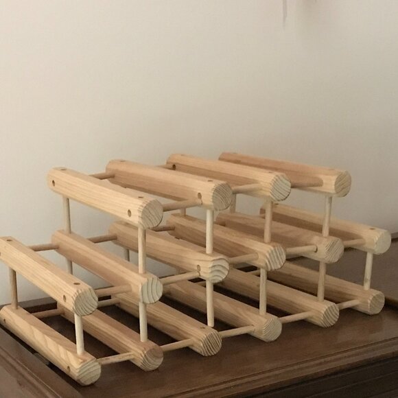 Hardwood Wine Rack Natural - Picture 2 of 7